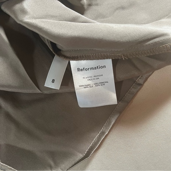 Reformation Darcey Silk Mini Tank Dress Champagne Size 8 Date Night Cocktail - Picture 12 of 16